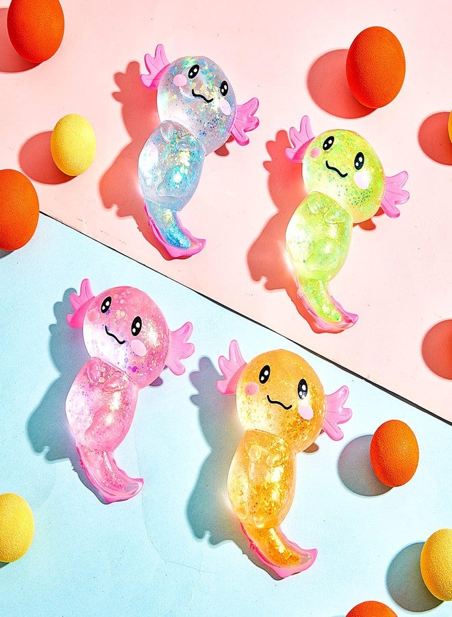 Simgoing 4 Pcs Axolotl Stress Toy Squeeze Axolotl Party Favors Malt Sugar Filled Stretchy Fidget Stress Ball Sensory Toys for Adults Soothing Christmas Birthday Party Gift (Standing Posture) - Image 4